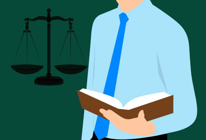 an illustration of a lawyer and justice